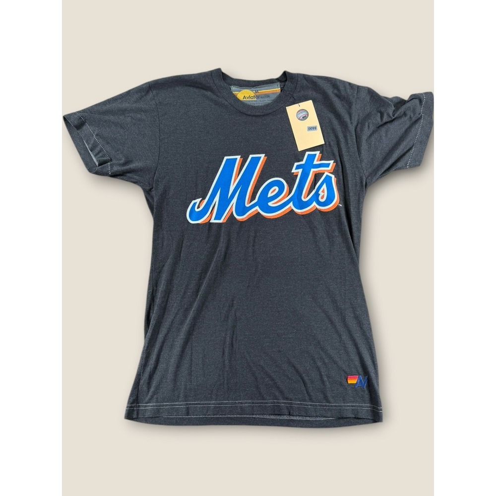 Aviator Nation x MLB New York Mets Cooperstown Collection T-Shirt Mens M Grey